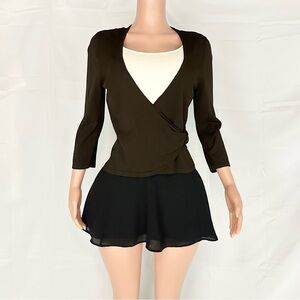 Jones New York Brown and White Layered Top